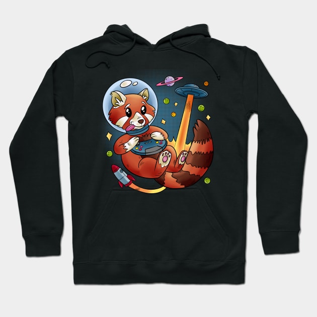 Red Panda Space Gamer Hoodie by pako-valor